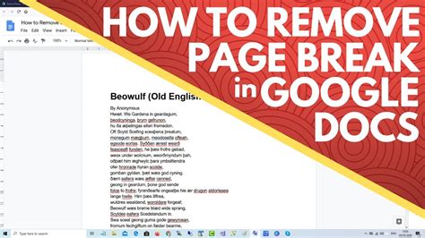 In the new copy of the document remove any sensitive information, or replace it with similar placeholder data. How to Remove or Delete a Page Break in Google Docs - YouTube