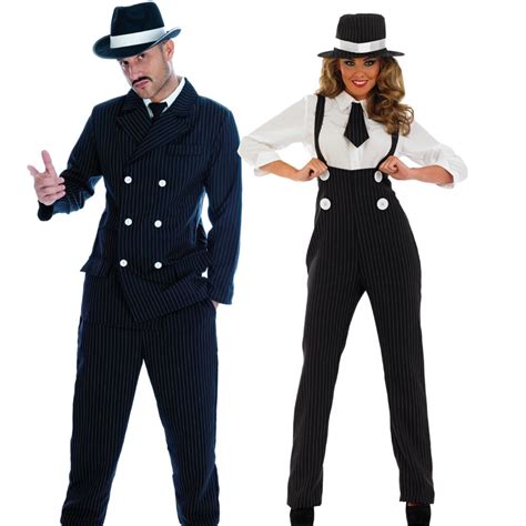 Adult Couples Gangster Costume 1920s Fancy Dress Outfit Ebay