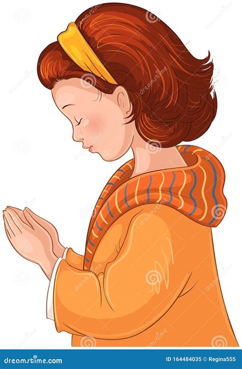 Little Girl Praying Cartoon