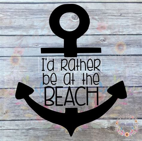 beach decal i d rather be at the beach car decal etsy