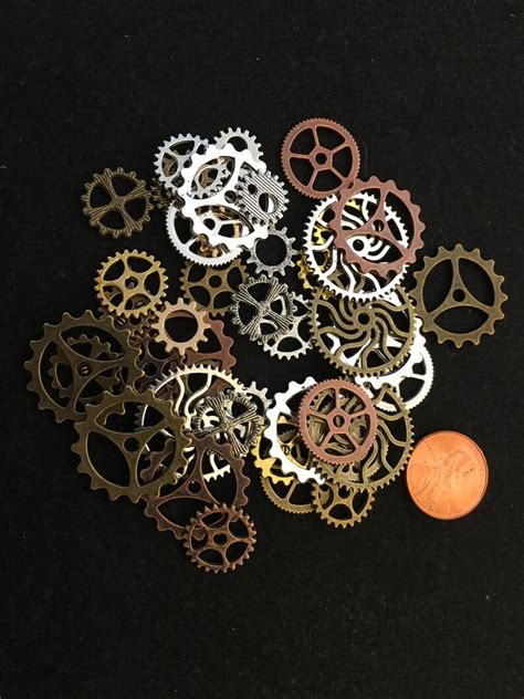 New Steampunk Altered Art Gears Clock Cogs Buttons Wheels Etsy