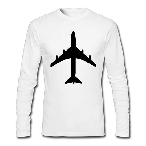 O Neck Design Fashion Vintage Passenger Jet Plane Like The 747 Or Airbus Man Long Sleeve Tee