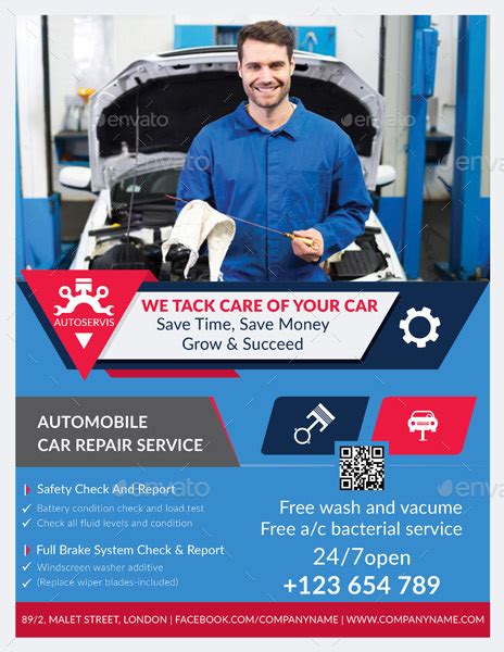 Auto Repair Flyer By Graphicshaper Graphicriver