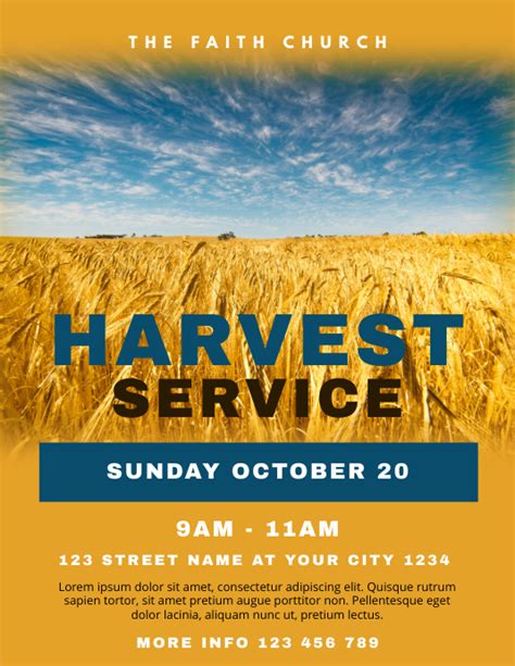 Church Harvest Service Template Postermywall