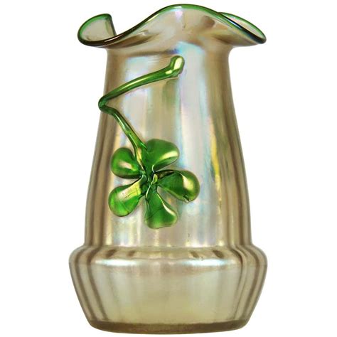Art Nouveau Iridescent Glass Bohemian Vase From Wilhelm Kralik Sohn For Sale At 1stdibs