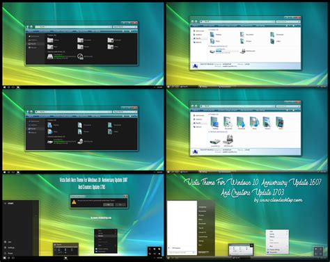 Vista Dark And Light Aero Theme Windows10 By Cleodesktop On Deviantart