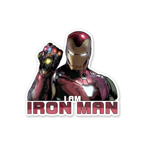 Endgame by wearing the infinity gauntlet and snapping his fingers. I Am Iron Man | Official Marvel Stickers | Redwolf