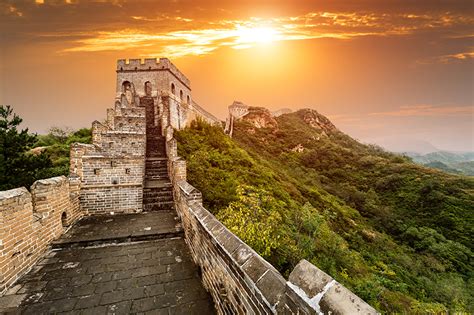 Foto China Beijing Natur Stiege Gebirge Chinesische Mauer