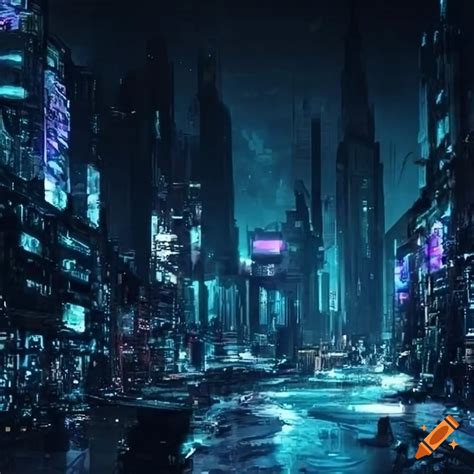 Cyberpunk City Wallpaper Dark On Craiyon