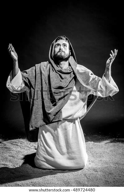 Jesus Christ Praying God Open Arms Stock Photo 489724480 Shutterstock