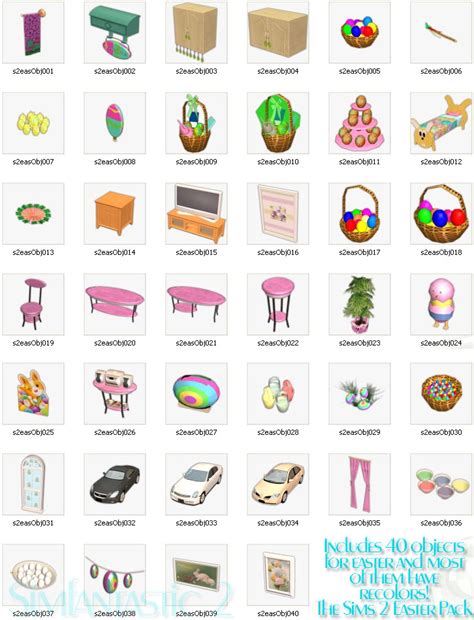 Mod The Sims The Sims 2 Easter Pack By Simfantastic 2 Over 40 Easter