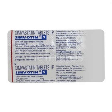 Simvastatin 5 Mg Tablet At Rs 78stripe Simvastatin Tablet In Surat
