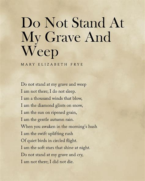 Do Not Stand At My Grave And Weep Mary Elizabeth Frye Poem Literature Typewriter Print 2