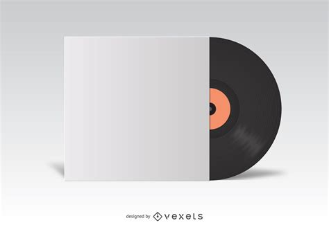 Vinyl Lp Cover White Mockup Vector Download