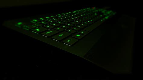 Wallpaper Black 3d Glowing Green Technology Keyboards Razer