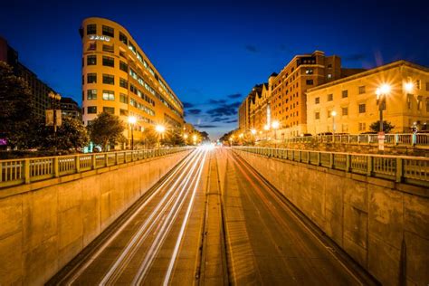 Long Exposure Of Traffic And Buildings On Massachusetts Avenue A