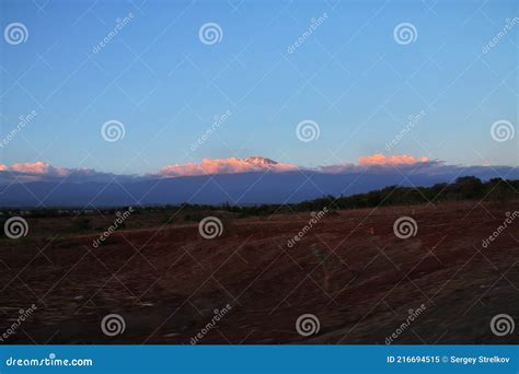 Mount Kilimanjaro At Sunset Tanzania Africa Stock Image Image Of