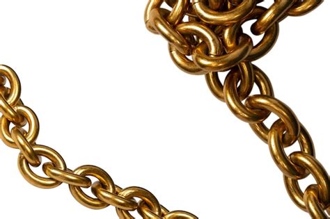 Premium Photo Golden Chain Isolated On White Background Top View