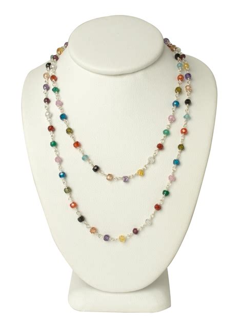 LONG Natural Multi Gemstone Necklace - YUMI JEWELRY + PLANTS