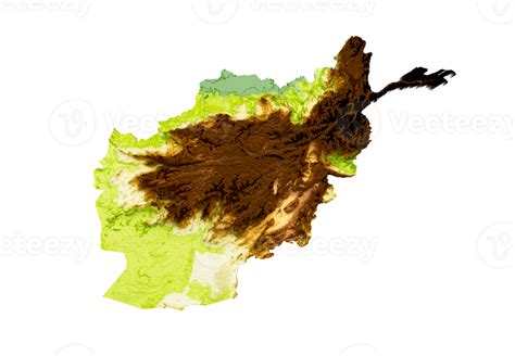 Afghanistan Map Shaded Relief Color Height Map 3d Illustration 27243541 PNG