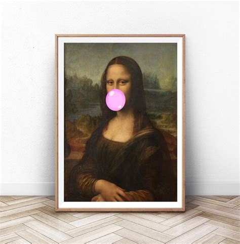 Mona Lisa Bubblegum Vintage Printable Art Altered Art Etsy