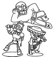 Shelly, nita , colt , bull, jessie, brock , dinamike , bo, bombardino, el primo, pocho , barryl , stecca, frank, piper, pam, mortis, tara, eugenio, spike , corvo , leon, carl, rosa. Disegni Da Colorare Di Brawl Stars Bombardino