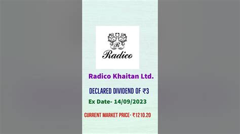 Radico Khaitan Ltd Dividend Youtube