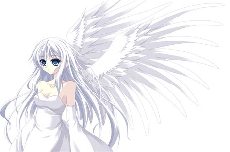 Anime Girl With White Hair And Blue Eyes Angels
