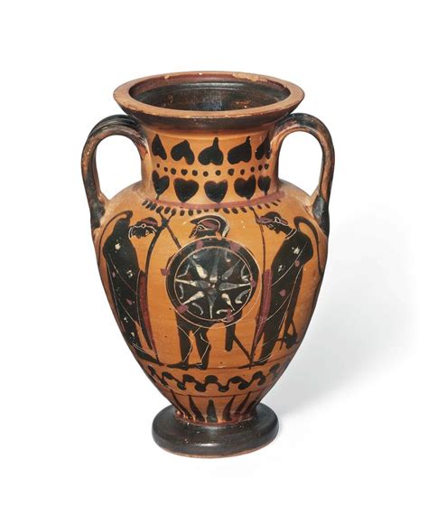 Ancient Greek Black Figured Neck Amphora