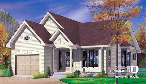 Plan Maison 2 Chambres 1 Sbain Garage 2250 Dessins Drummond