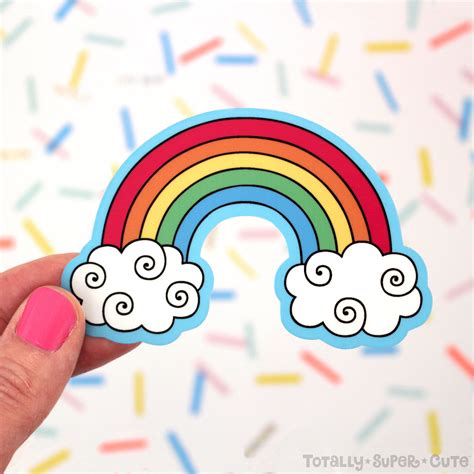 Rainbow Vinyl Decal Sticker Adorable Happy Sticker Rainbow Etsy