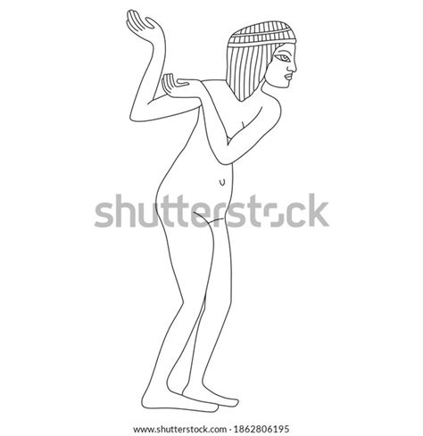 Ancient Egyptian Girl Standing Dancing Pointing Stock Vector Royalty Free 1862806195