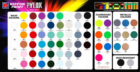 It adheres well fantastic assortment of colors: Spray Paint | Pylox Spray Paint | Spray Paint Colour Chart ...