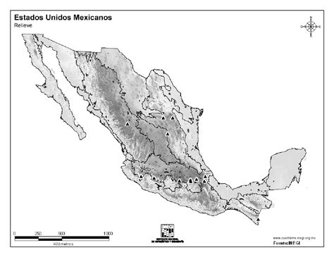 Mapa Para Imprimir De México Mapa Mudo De Montañas De México Inegi De