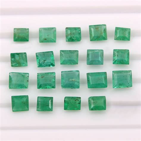 Natural Zambian Emerald Faceted Square 3 4 Mm Beautiful Super Quality