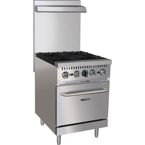 Stainless Steel 4 Burner Gas Stove With Oven 24 Wide 150 000 Total