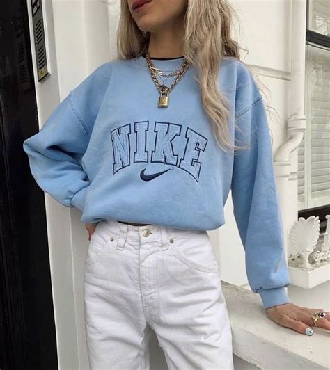 Cutest Vintage Nike Sweater Outfit Obsessed Super Aesthetic And Y2k