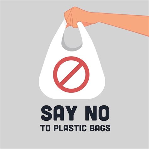 Say No To Plastic Bags Sign Logo Vector Premium Download