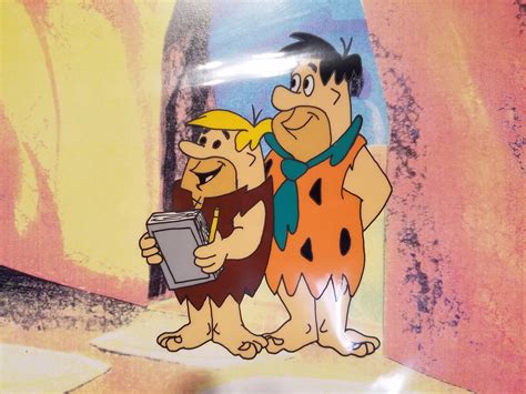 Fred Flintstone Barney Hanna Barbera Production Cel Vintage Rare