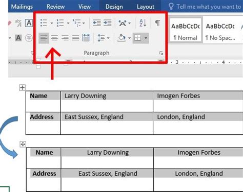 How To Centre Text In Table Word 2010