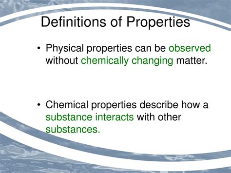 Ppt Chemical And Physical Properties Of Matter Powerpoint