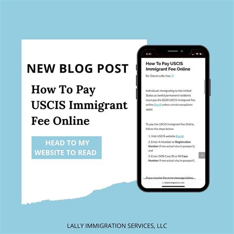 Paying Uscis Immigrant Fee Online Lally Immigration Services