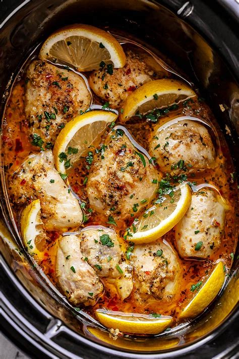 Crock Pot Chicken Recipe With Lemon Garlic Butter Easy