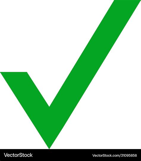 Green Right Check Mark Icon Symbol Royalty Free Vector Image