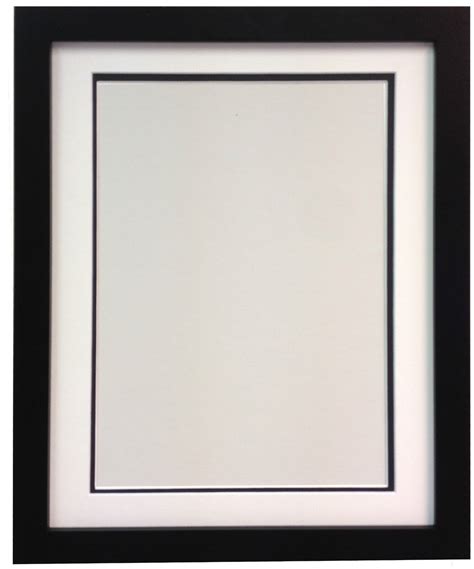 H7 Black Mdf Picture Photo Frames With Black White Ivory Double Bevel