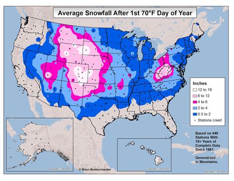 The Surprising Amount Of Snow In Us Cities After Their First 70