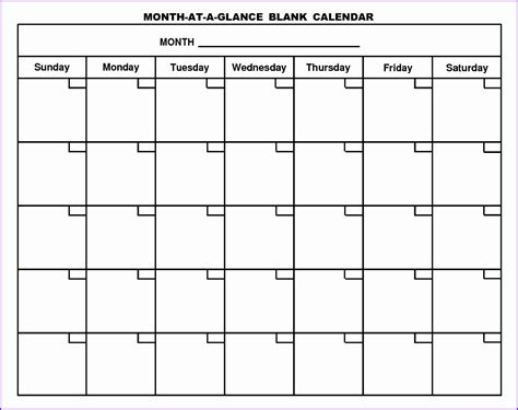 10 Excel Blank Calendar Template Excel Templates