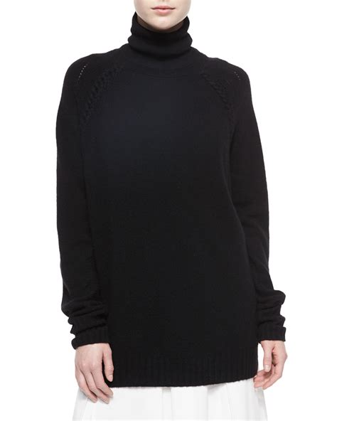 Lyst Belstaff Oversized Turtleneck Tunic Sweater In Black