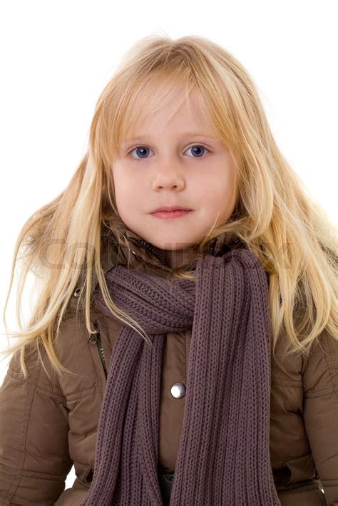 Kleine Blonde Mädchen Kind In Straßenkleidung Stock Bild Colourbox