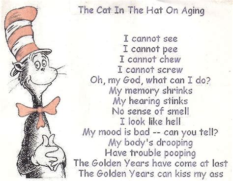 The Cat In The Hat On Aging Funny 50th Birthday Quotes 50th Birthday